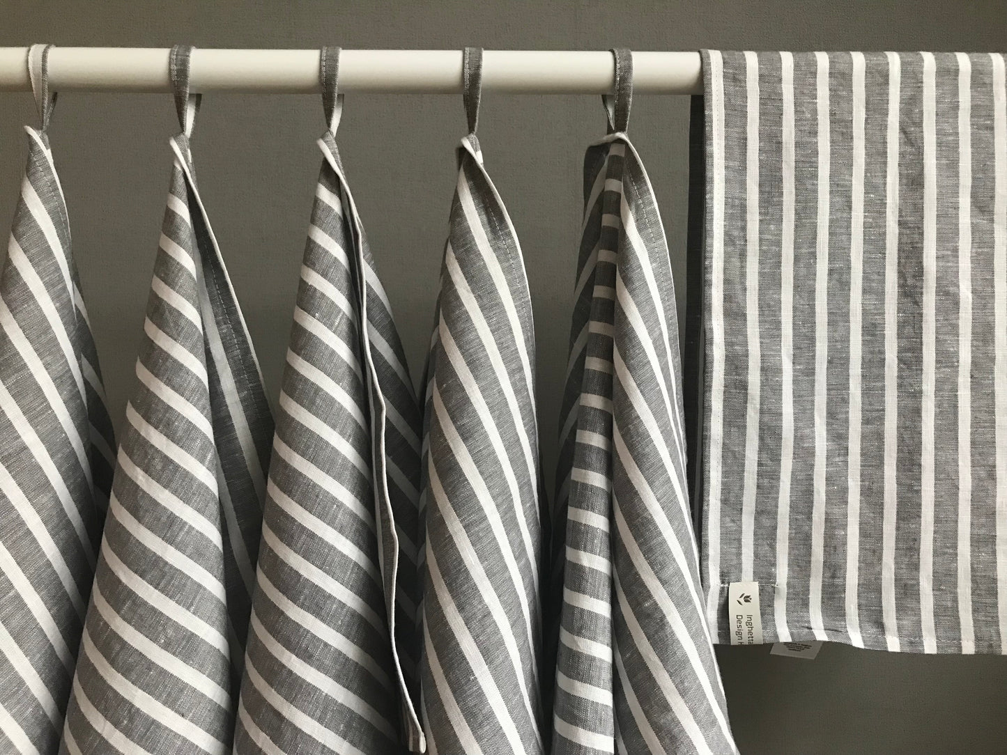 Linen tea towels. Blue stripes kitchen towel