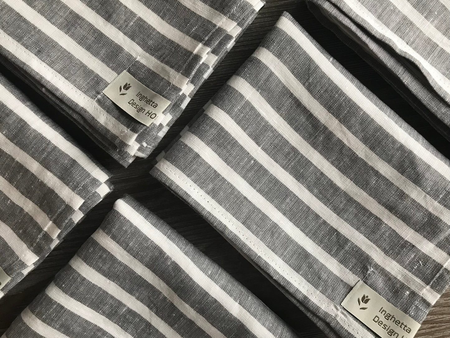 Linen tea towels. Blue stripes kitchen towel