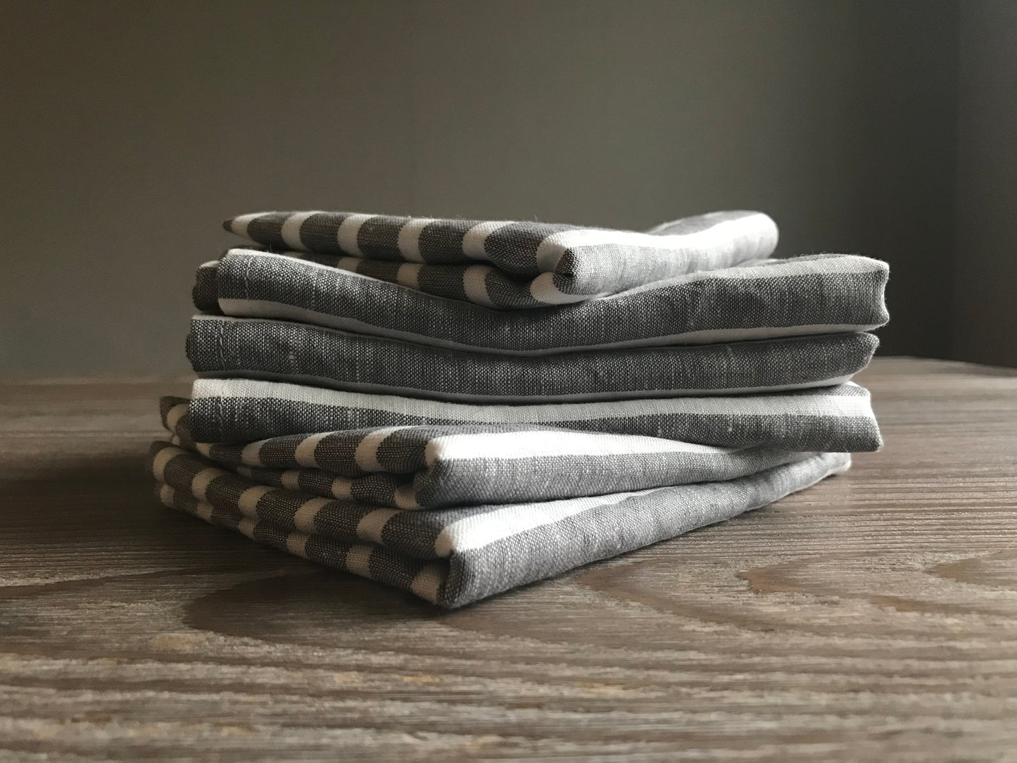 Linen tea towels. Blue stripes kitchen towel