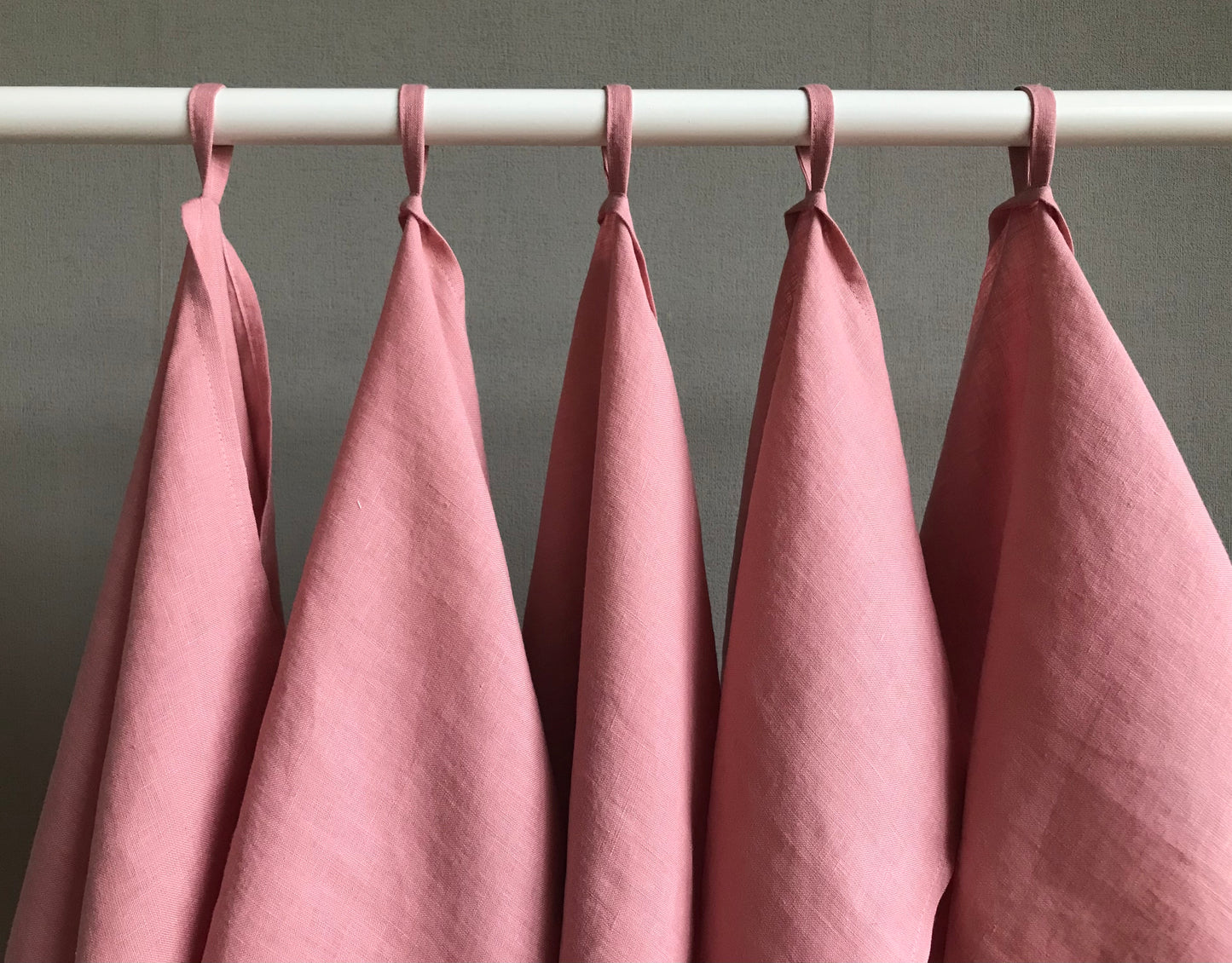 100% linen tea towel. Dish kitchen towel. Pink