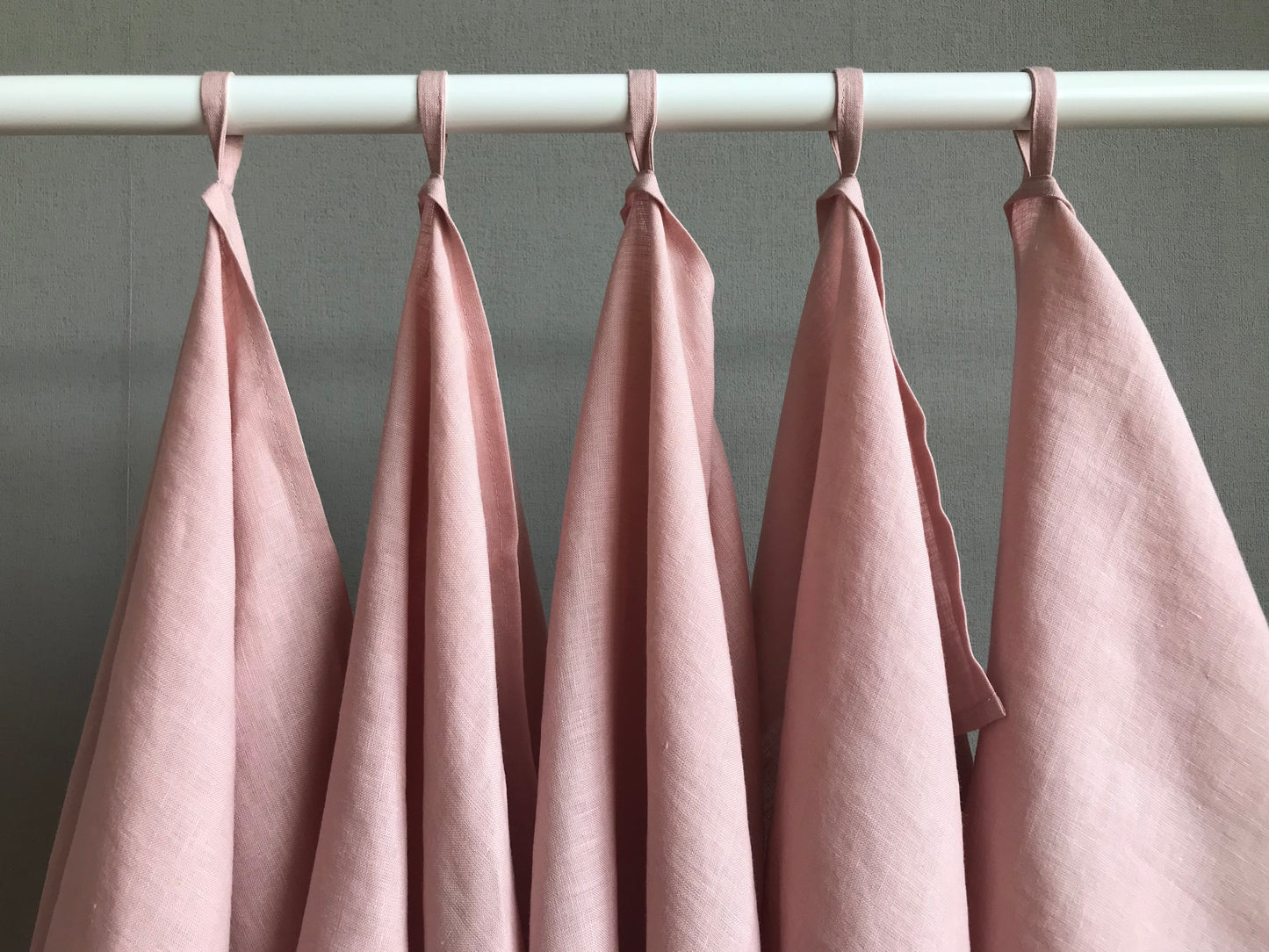 100% linen tea towel. Dish kitchen towel. Fade Pink