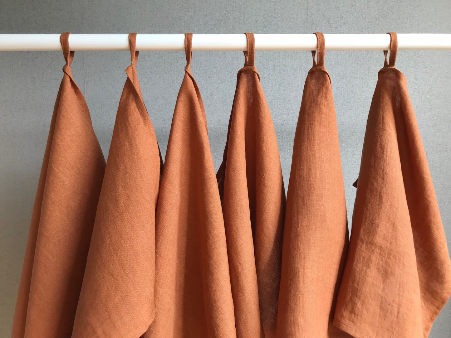 100% linen tea towel. Dish kitchen towel. Burnt orange