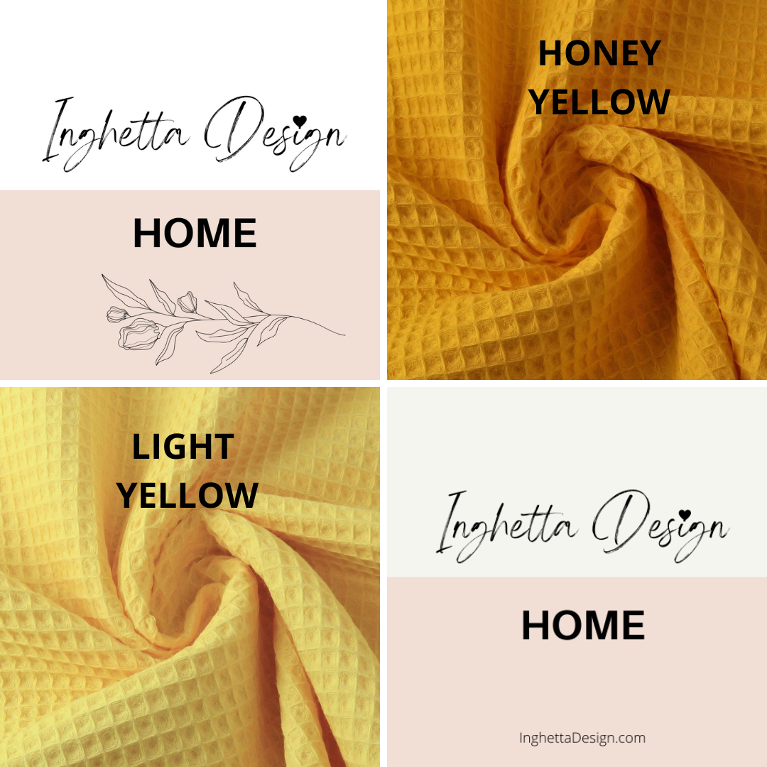 Cotton fingertips towel. Waffle weave small towels. Honey Yellow