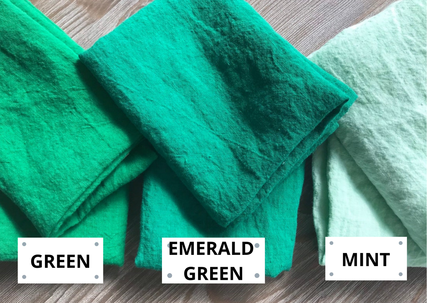 100% linen tea towels. Kitchen towels. Emerald green mint
