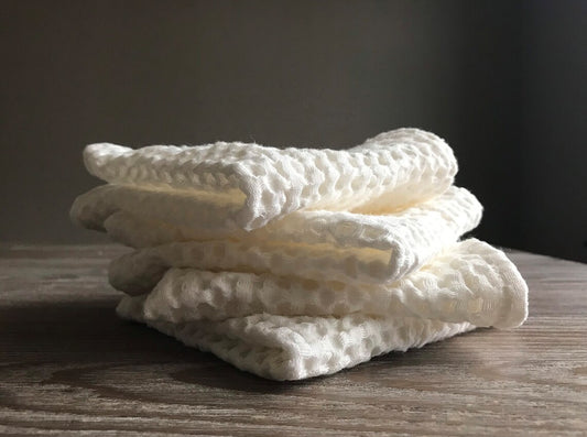 Kitchen linen dish cloth. Set of 4. White