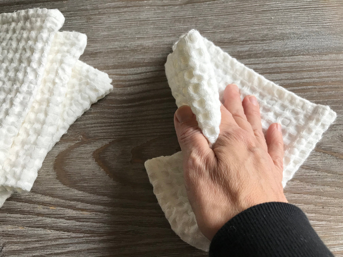 Kitchen linen dish cloth. Set of 4. White