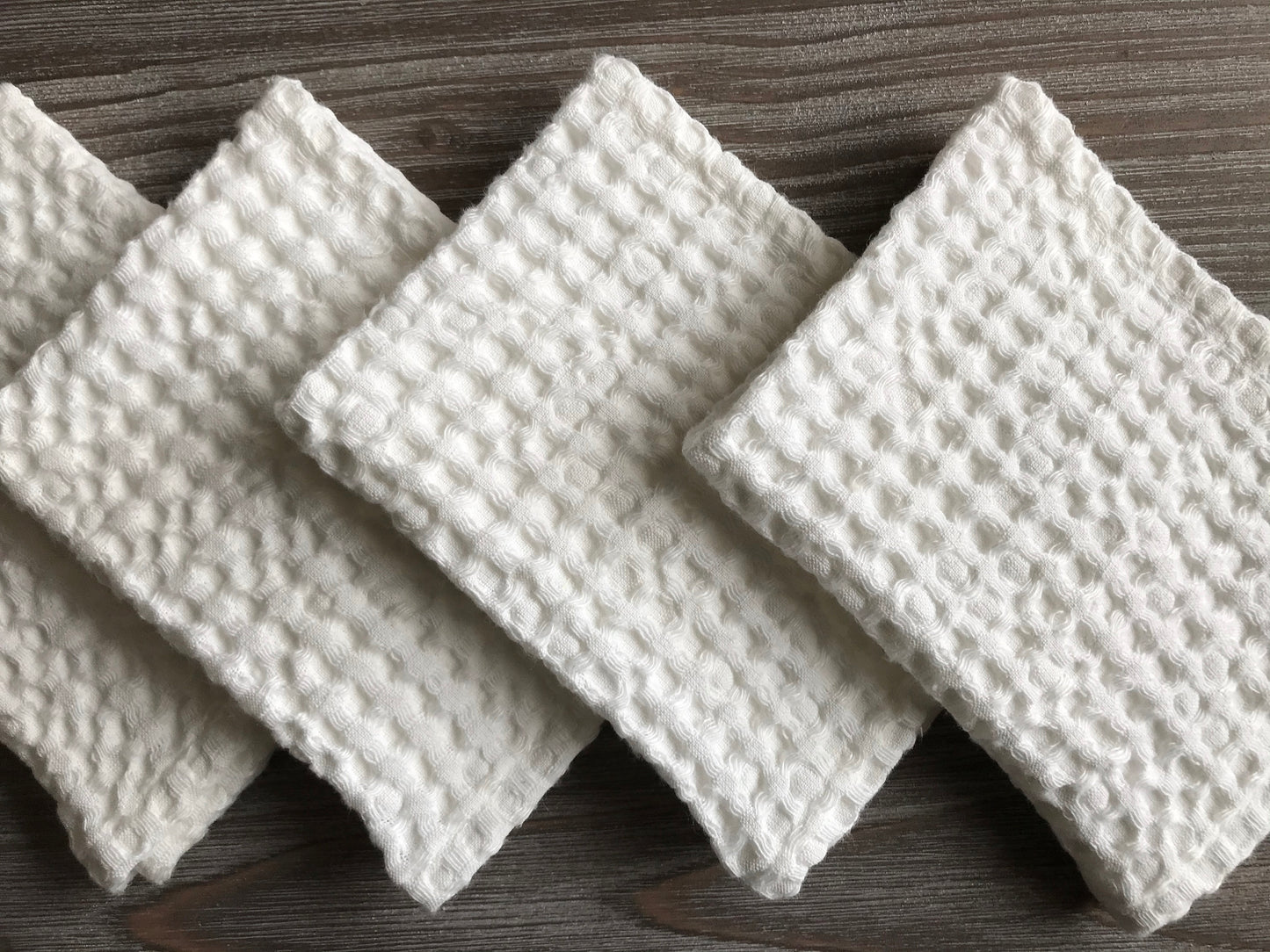 Kitchen linen dish cloth. Set of 4. White