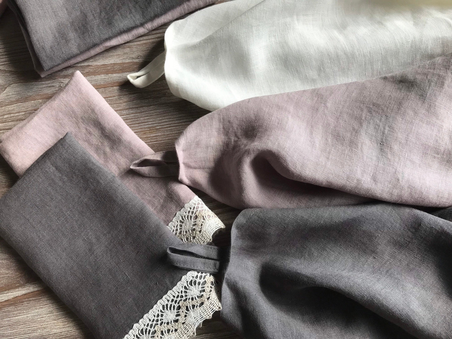 100% linen tea towel. Dish hand towel. Dark Grey