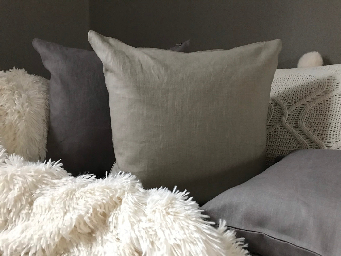 100% linen cushion pillow cover. Assorted colors