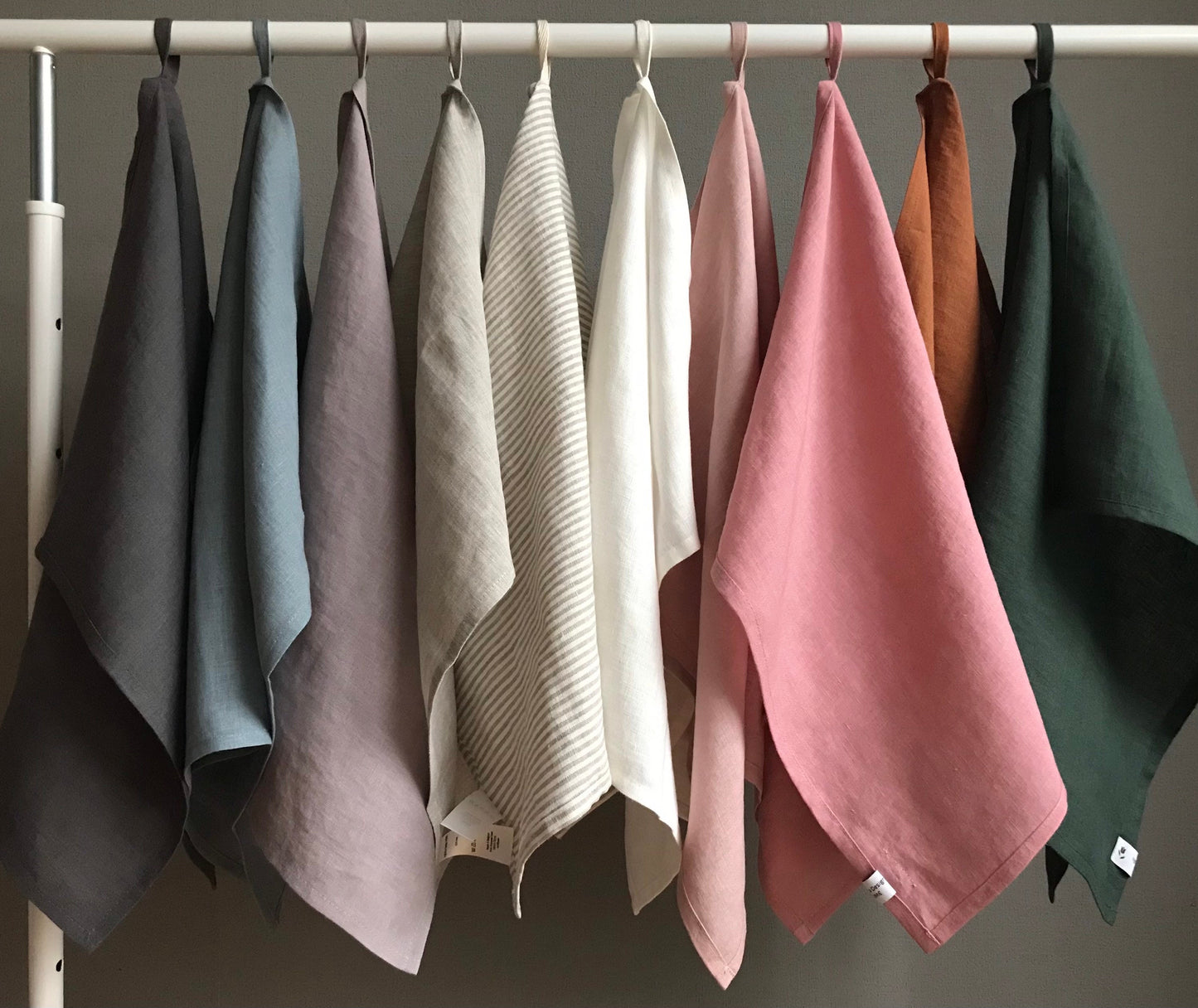 100% linen tea towel. Dish towel. Assorted colors