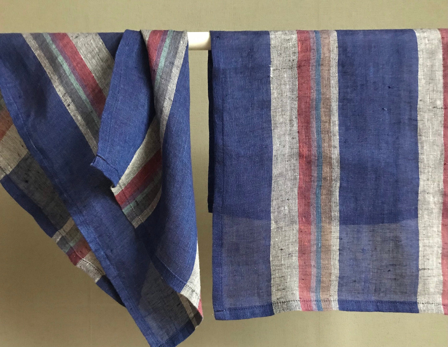 Kitchen linen tea towel. Navy blue