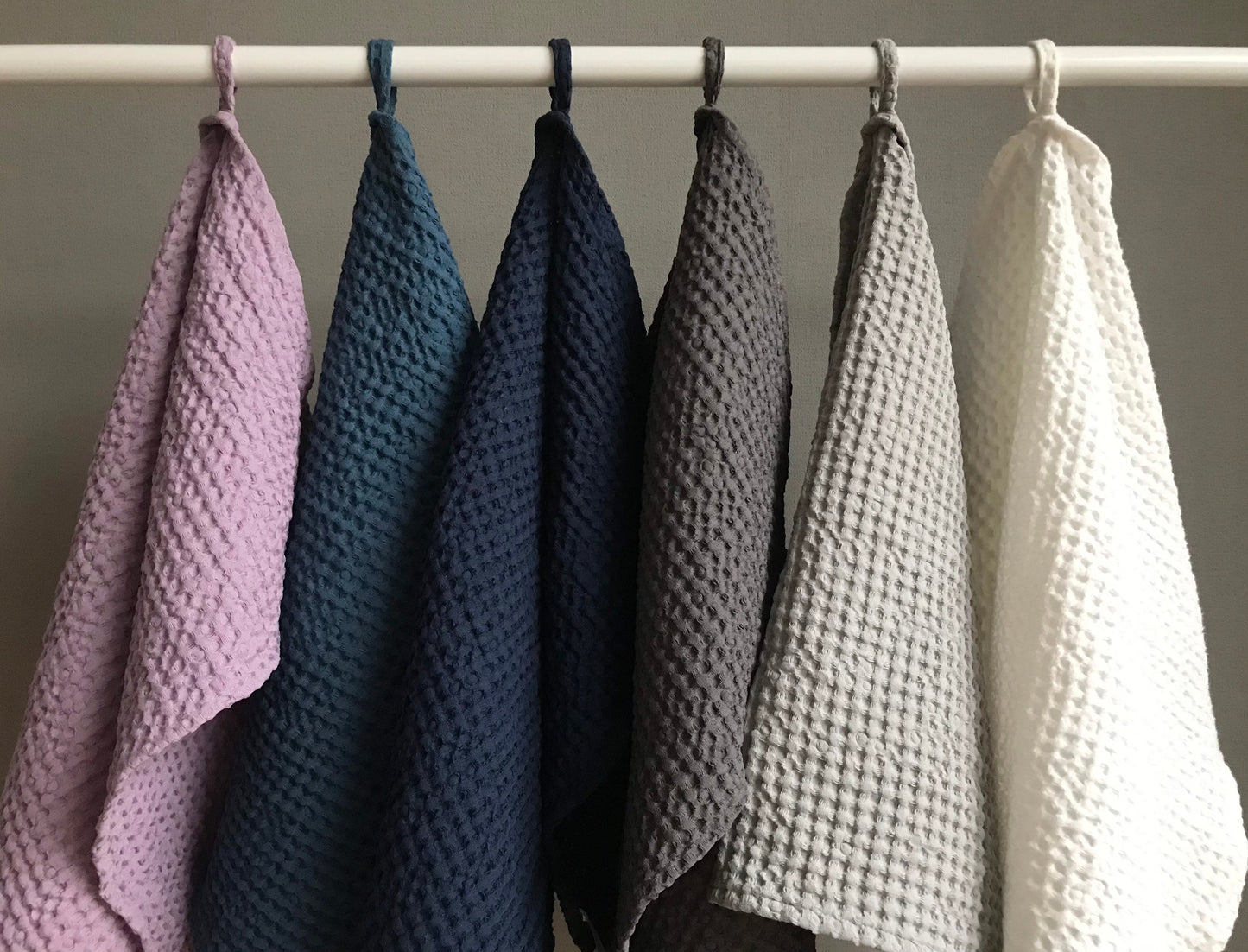 Linen waffle hand towel. Assorted colors.