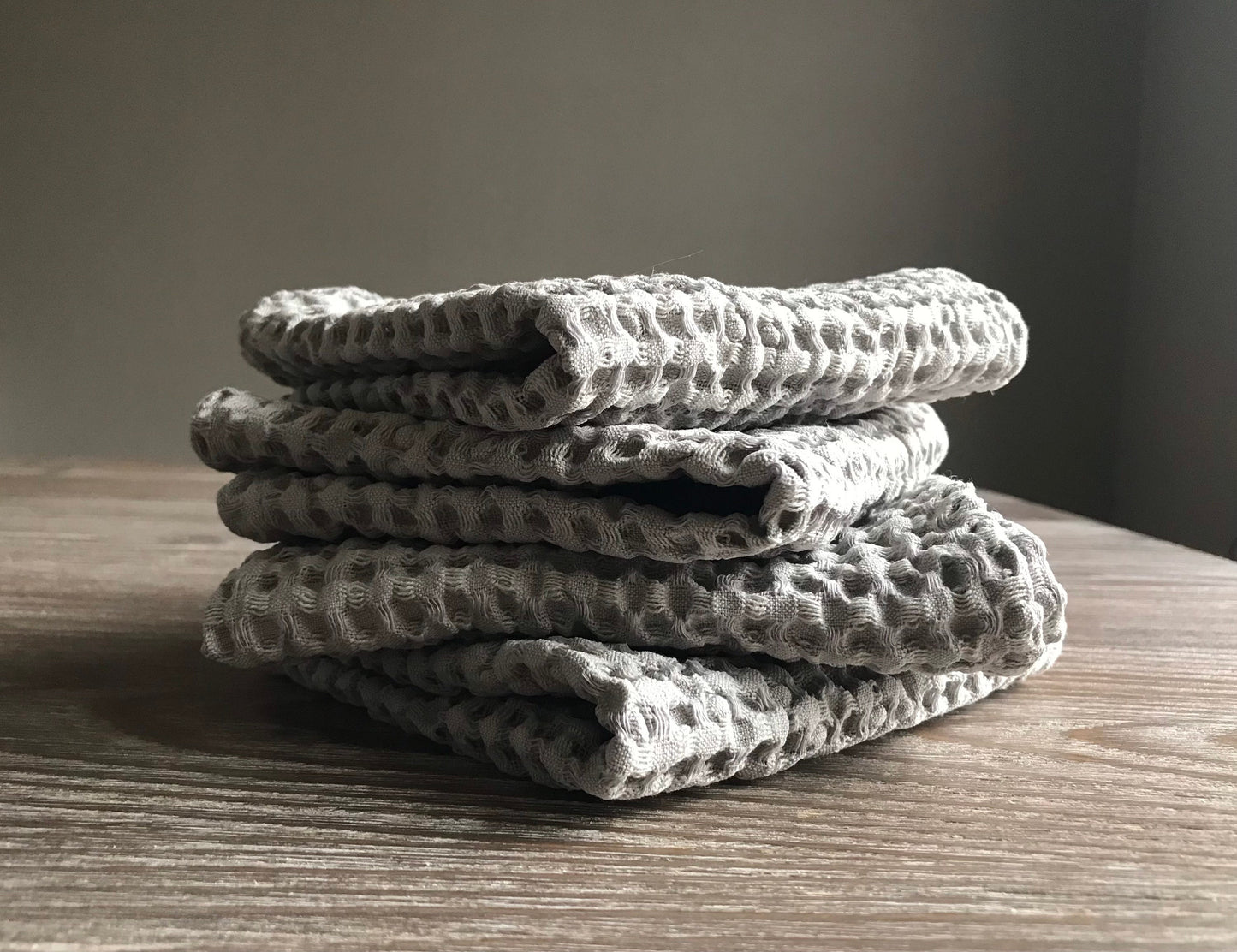 Kitchen linen dish cloth. Set of 4. Light gray