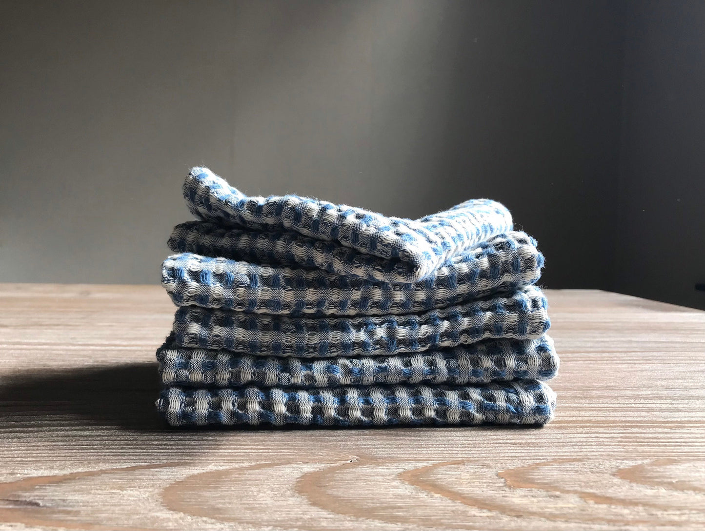 Kitchen linen dish cloth. Set of 4. Blue-white