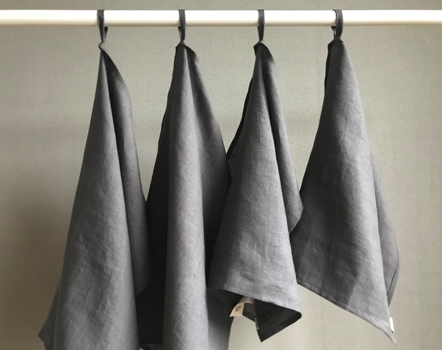 100% linen tea towel. Dish hand towel. Dark Grey