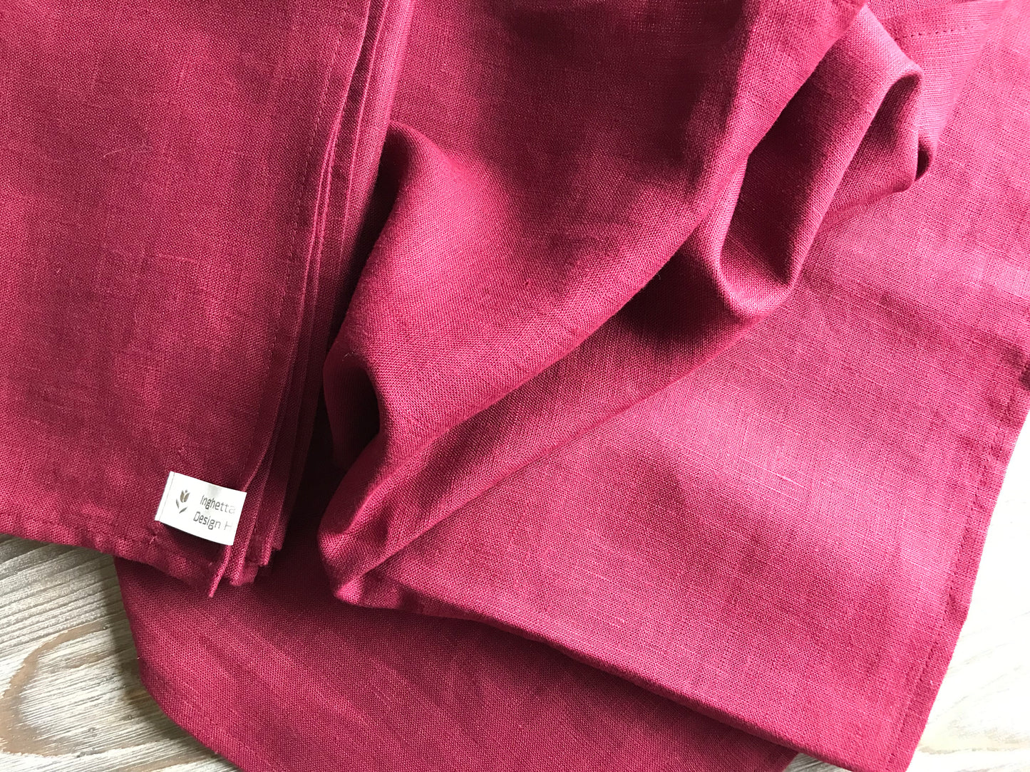 100% linen tea towel. Dish kitchen towel. Wine red