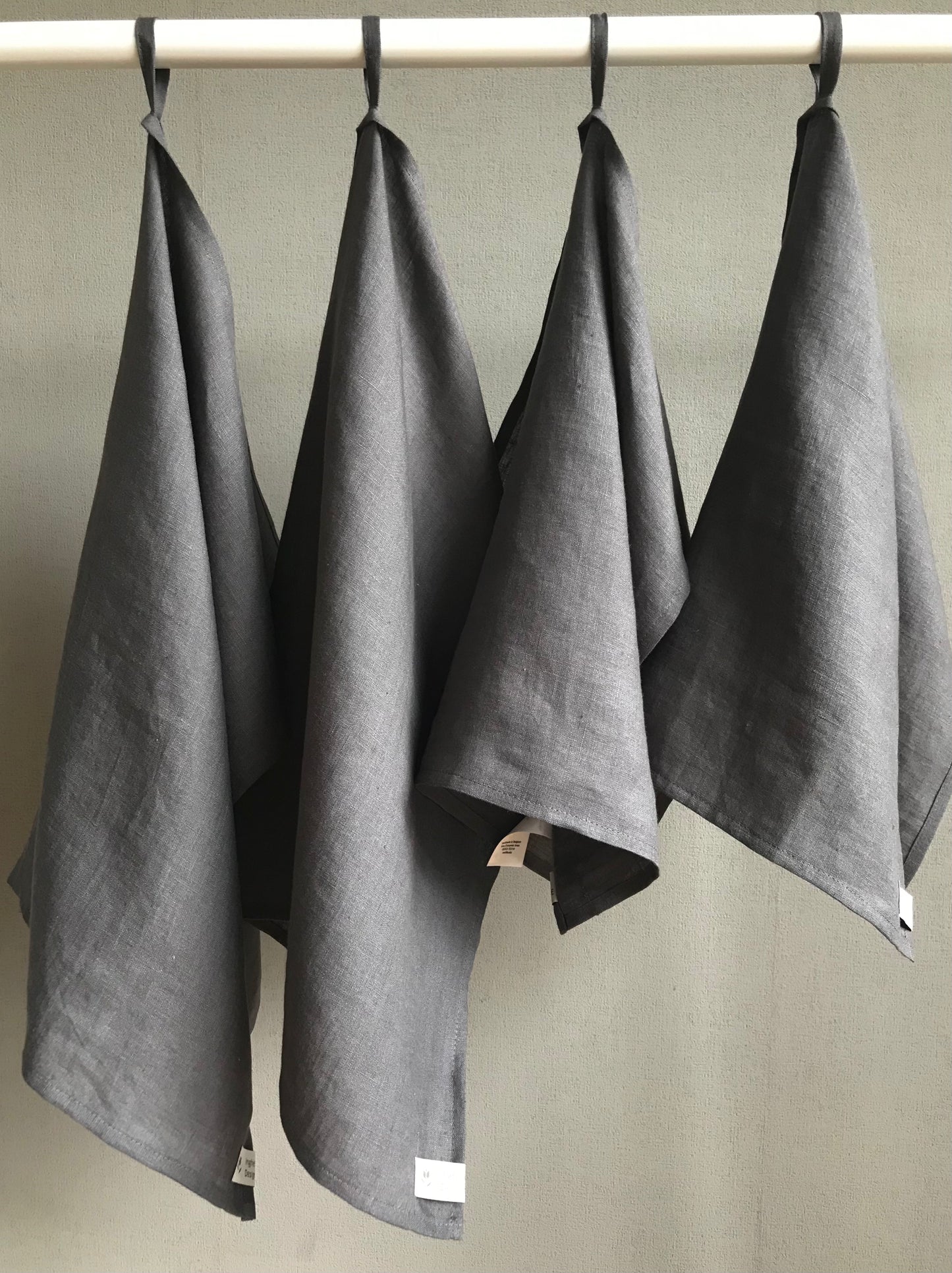100% linen tea towel. Dish hand towel. Dark Grey