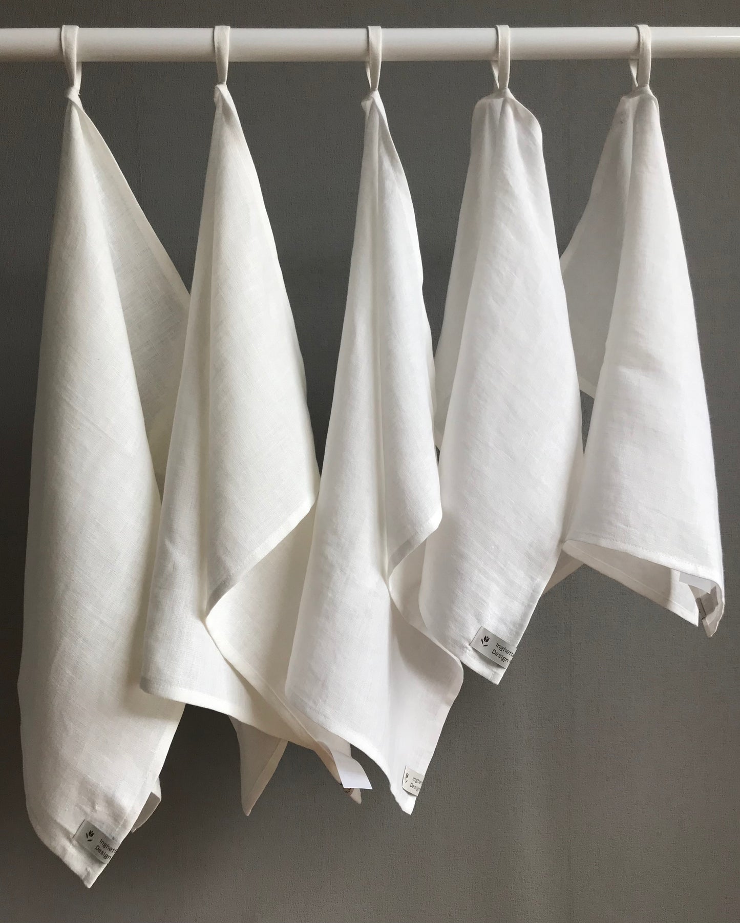 100% linen tea towel. Dish hand towel. White