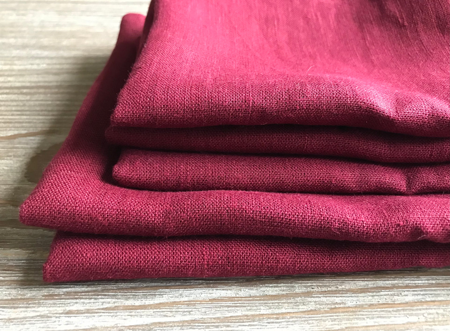 100% linen tea towel. Dish kitchen towel. Wine red