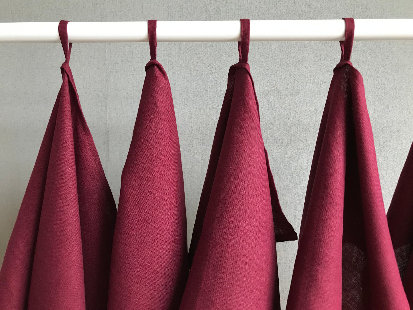 100% linen tea towel. Dish kitchen towel. Wine red