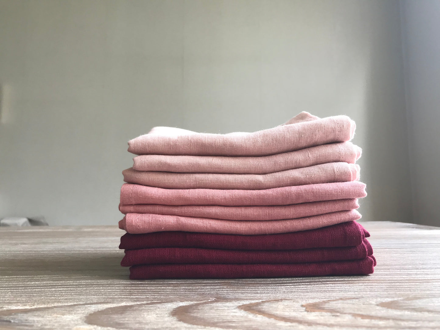 100% linen tea towel. Dish kitchen towel. Pink