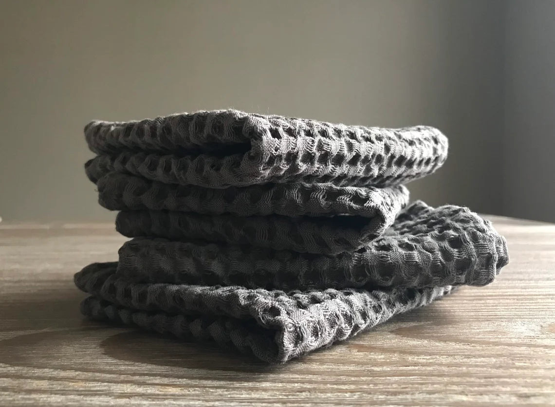 Kitchen linen dish cloth. Set of 4. Dark grey