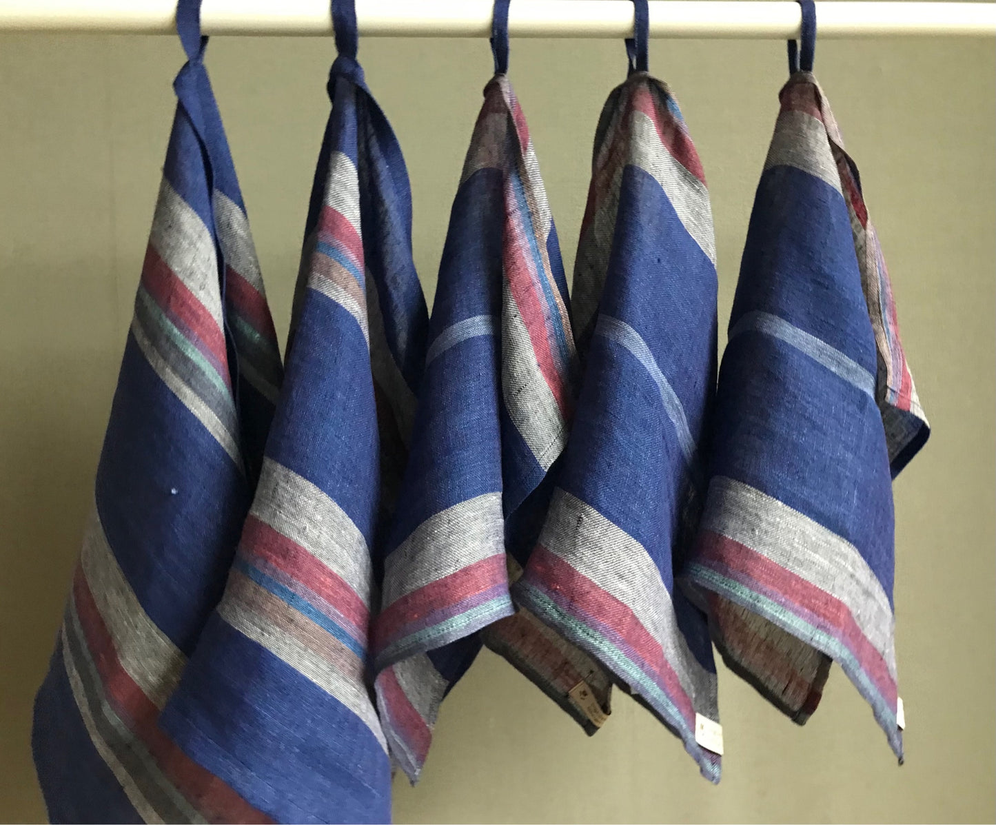 Kitchen linen tea towel. Navy blue